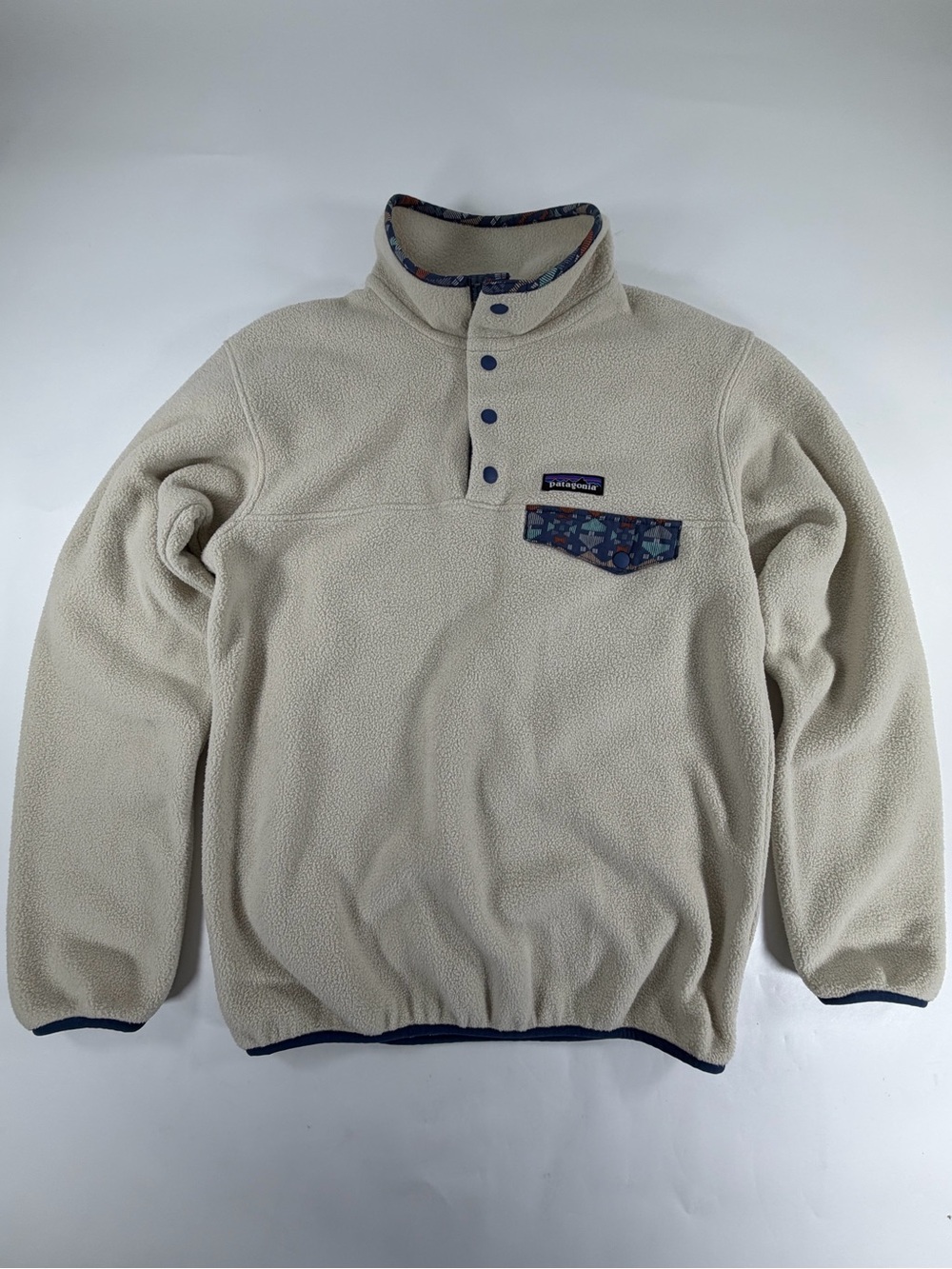 Patagonia Synchilla Snap-T Fleece Pullover Oatmeal Print Pocket XS 2018